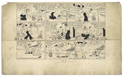 Chic Young Hand-Drawn Blondie Sunday Comic Strip From 1935 -- Blondies Forgetfulness Causes Problems for Dagwood